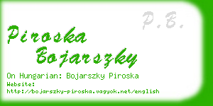 piroska bojarszky business card